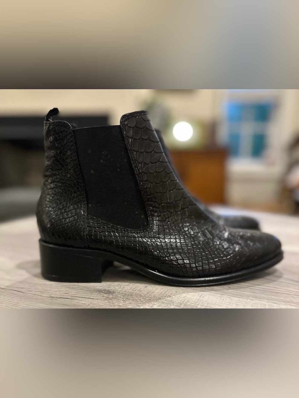 ATELIERS Bobby Anaconda Snake Leather Chelsea Boots Black EU 37 Albania